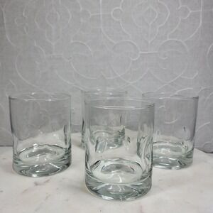 MCM Thumb Indent Old Fashioned Rocks Glasses Acid Etched Signature Heavy Bottom